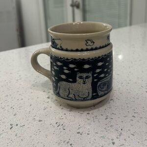 Vintage Taylor & Ng 1976 Catfish Cat & Fish Nautical Glaze Mug